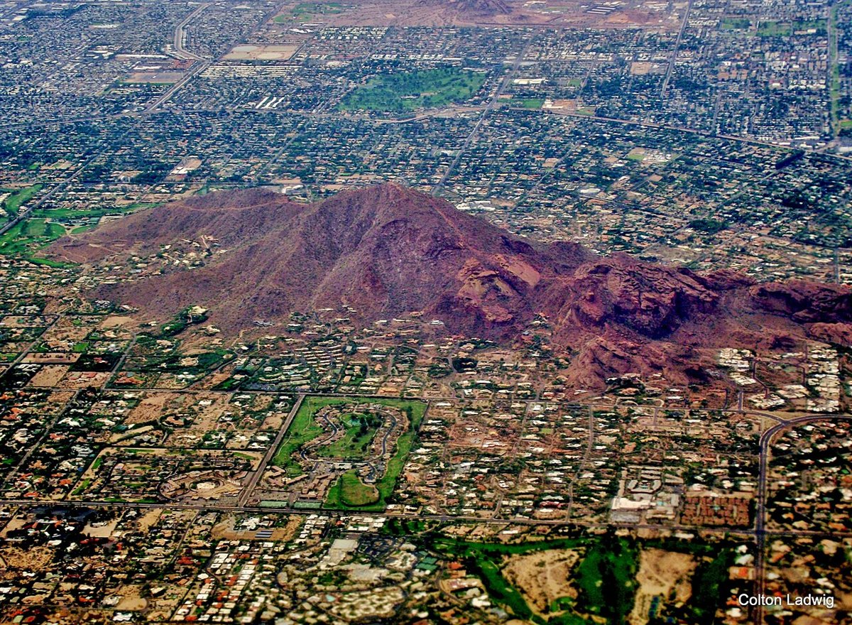 Camelback Mountain looking south toward Arcadia, Phoenix