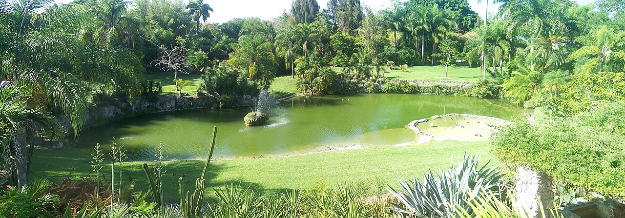 Pond and tropical gardens at Pinecrest Gardens